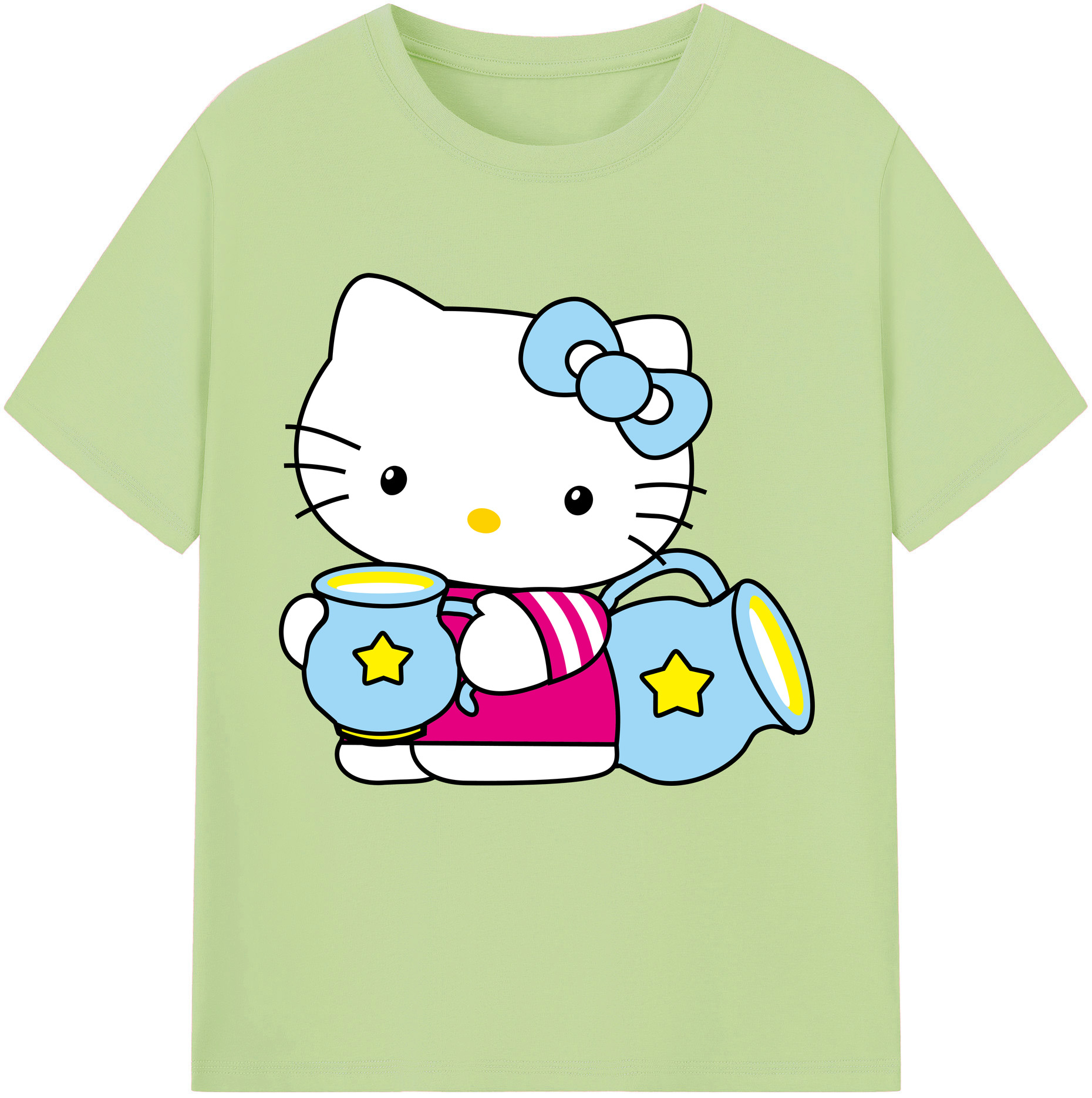 （画像用） Hello Kitty ハローキティ 綿100％半袖Tシャツ（フロントプリント）